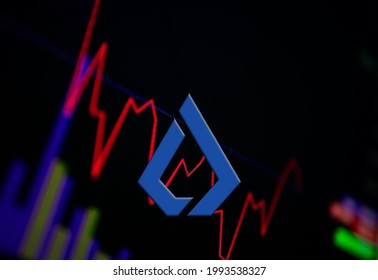 Lisk LSK Cryptocurrency. Lisk coin growth chart on the exchange, chart