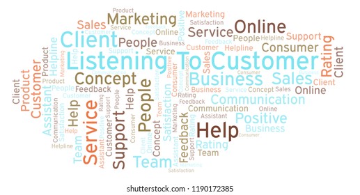 Listening To Customer word cloud.