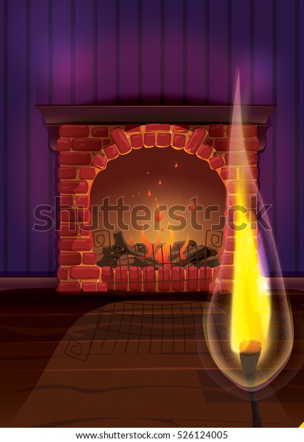 Lit Match By Old Stone Fireplace Stock Image Download Now