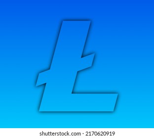 Litecoin (ltc) icon design with blue background.