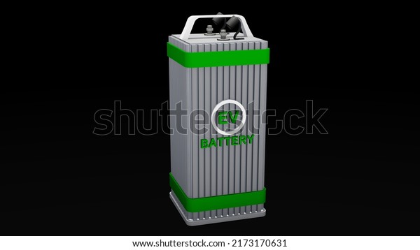lithium batteries for\
environmentally friendly electric cars. Ev Batteries. 3d Rendering.\
3d illustration