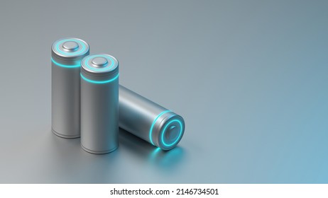 Lithium Battery Concept - Electrical Power Supply Of Rechargeable Source - 3D Illustration