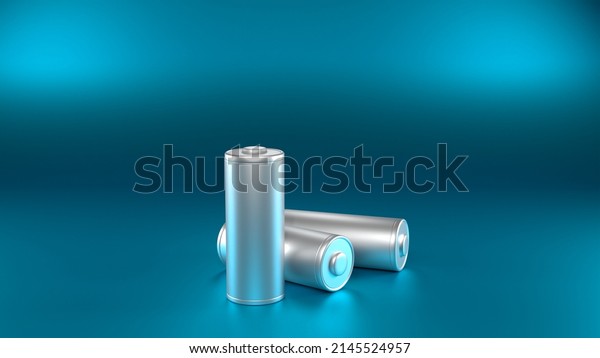 Lithium Battery concept - electrical\
power supply of rechargeable source - 3D\
illustration
