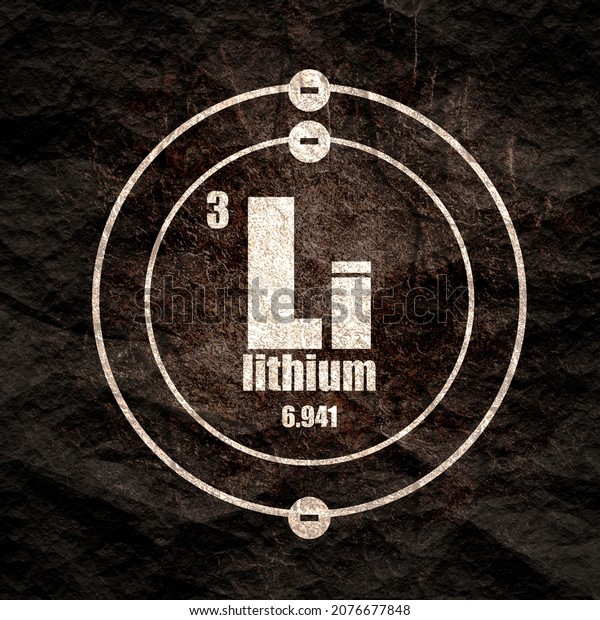 Lithium chemical element. Sign with atomic number\
and atomic\
weight.