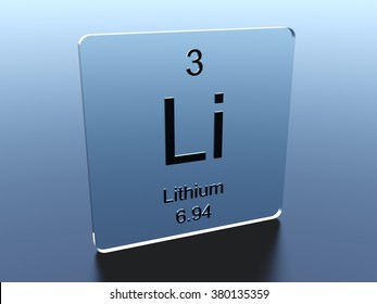 Lithium Symbol On A Glass Square