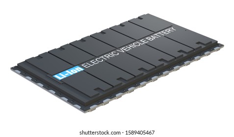 Lithium-Ion Electric Vehicle Battery (3D Rendering)