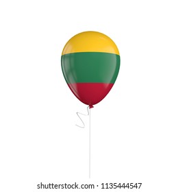 Lithuania Flag Balloon On A String. 3D Rendering