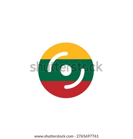 Lithuania Flag Disk In Icon