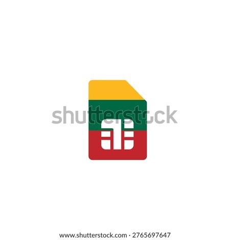 Lithuania Flag Sim Card In Icon