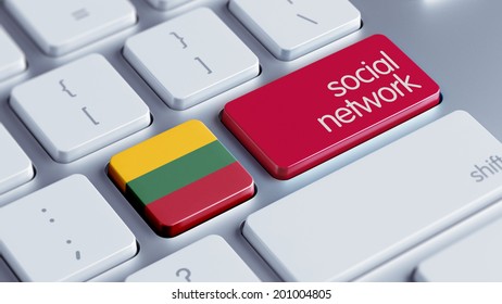 Lithuania High Resolution Social Network Concept