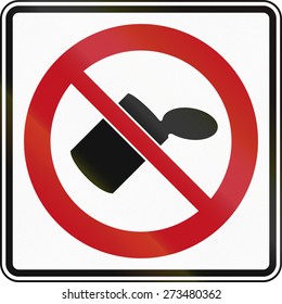 Littering prohibited road sign in Canada.