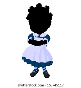 Little African American Alice Wonderland Illustration Stock ...