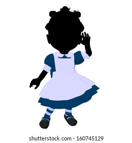 Little African American Alice Wonderland Illustration Stock ...