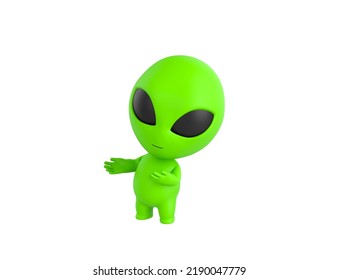 Little Alien Character Doing Welcome Gesture Stock Illustration ...