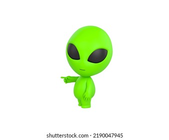 Little Alien Character Pointing Index Finger Stock Illustration ...