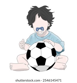 little boy holding a football - Powered by Shutterstock