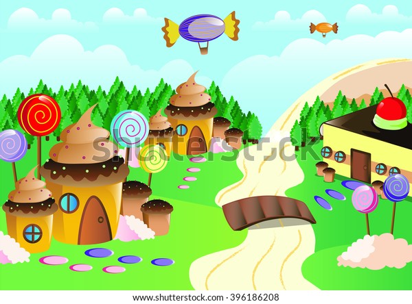 Little Candy Village Stock Illustration 396186208 | Shutterstock