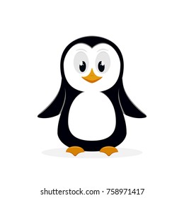 Little Cute Penguin Isolated On White Stock Illustration 758971417 ...