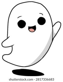 ​Cute little ghost waving