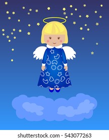 Cute Little Princess On Moon Girlish Stock Vector (Royalty Free) 1750607180