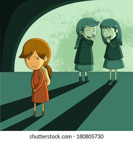 little girl being bullied by other girls - Powered by Shutterstock