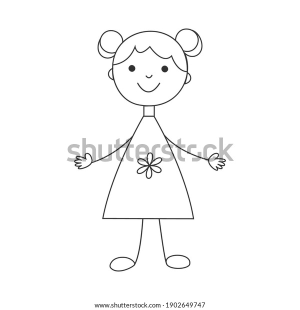 Little Girls Beautiful Dress Isolated Over Stock Illustration ...