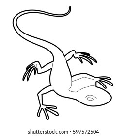 Little Lizard Icon Outline Illustration Little Stock Vector (Royalty ...