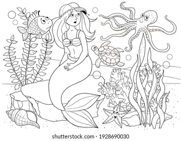 Fairies And Mermaids Coloring Pages