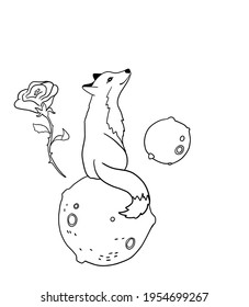 Little Prince For Coloring Book Fox