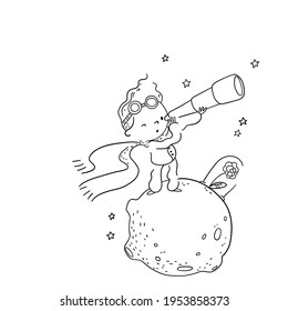 Little prince drawing for coloring book