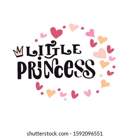 Little Princess Lettering Typography Poster Handdrawn Stock ...