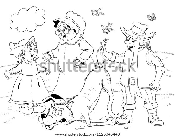 Little Red Riding Hood Fairy Tale Stock Illustration