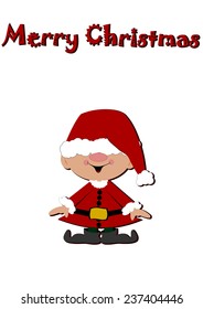 Little Santa Claus - Santa's Hat Is Too Big -  Isolated