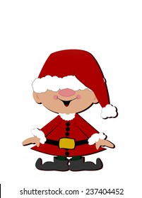 Little Santa Claus - Santa's Hat Is Too Big -  Isolated