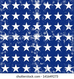 little white stars in regular horizontal and vertical rows on dark blue background grunge seamless pattern raster version