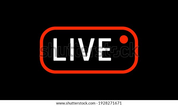 Live Box Sign Indicator With Record Symbol on\
Black Background