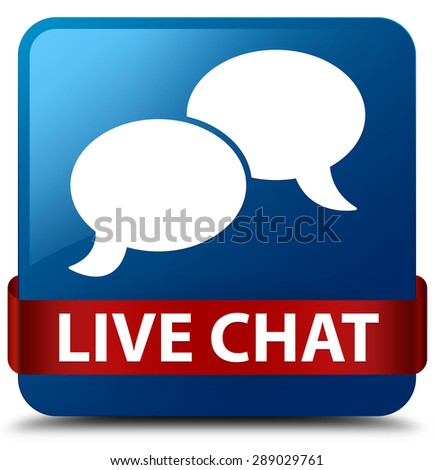 Live chat blue square button