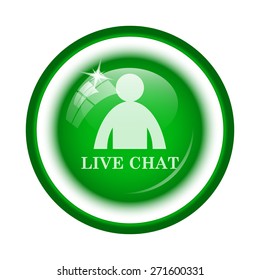 Live chat icon. Internet button on white background. 