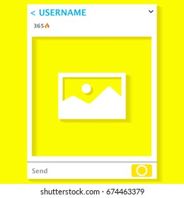 Live Chat Snap Steak Mobile Application Photo Or Video Media Frame Template Illustration