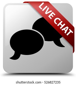Live chat white square button