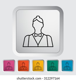 Live Dealer. Single Flat Icon On The Button.  Illustration.