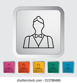 Live Dealer. Single Flat Icon On The Button.  Illustration.