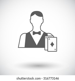 Live Dealer. Single Flat Icon On White Background.  Illustration.