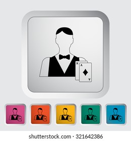 Live Dealer. Single Flat Icon On The Button.  Illustration.