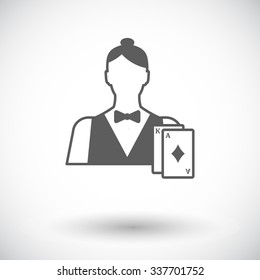 Live Dealer. Single Flat Icon On White Background. Illustration.