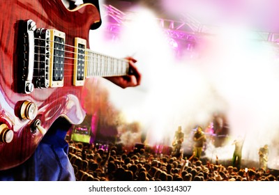 live music background,Guitar player and public - Powered by Shutterstock