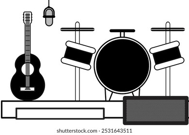 Live music concert, vector illustration, on white background. - Powered by Shutterstock