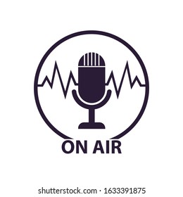 Live On Air Like Podcast Icon. Simple Modern Audio Logotype Of Radio. Concept Of Radio Broadcasting And Info Sharing With Listeners.