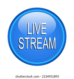 Live stream button icon isolated, 3d illustration