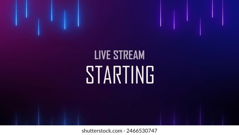 Live Streaming Background Frame - Animated Neon Overlay Template, Gaming Overlay OBS or Streamlabs Studio hi-tech overlay for streamers. Features transparent section for desktop scene and face cam, Ch